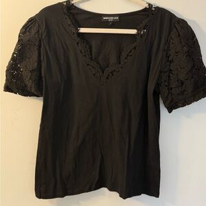 Generation Love Black Lace Sleeve Top